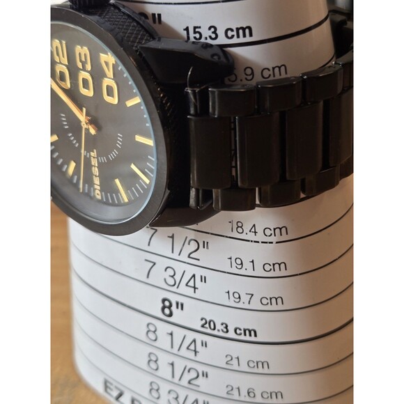 Diesel DZ-1566 Men's 46mm Black Steel Watch. 6.75" Band - Picture 5 of 8